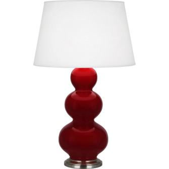 Triple Gourd One Light Table Lamp in Sangria Glazed Ceramic w/Antique Silver (165|SA42X)