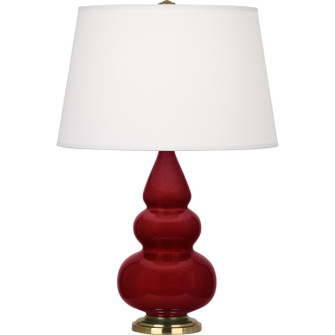 Small Triple Gourd One Light Accent Lamp in Sangria Glazed Ceramic w/Antique Natural Brass (165|SA30X)