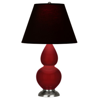 Small Double Gourd One Light Accent Lamp in Sangria Glazed Ceramic w/Antique Silver (165|SA12K)