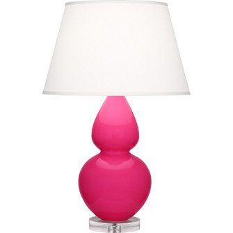 Double Gourd One Light Table Lamp in Razzle Rose Glazed Ceramic w/Lucite (165|RZ23X)