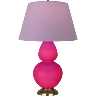 Double Gourd One Light Table Lamp in Razzle Rose Glazed Ceramic w/Antique Natural Brass (165|RZ20L)