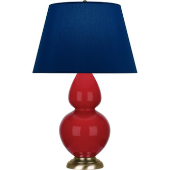 Double Gourd One Light Table Lamp in Ruby Red Glazed Ceramic w/Antique Natural Brass (165|RR20N)