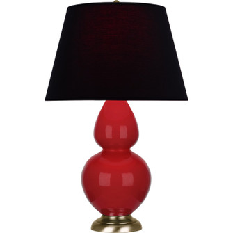 Double Gourd One Light Table Lamp in Ruby Red Glazed Ceramic w/Antique Natural Brass (165|RR20K)