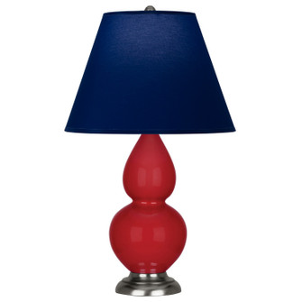 Small Double Gourd One Light Accent Lamp in Ruby Red Glazed Ceramic w/Antique Silver (165|RR12N)