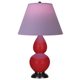 Small Double Gourd One Light Accent Lamp in Ruby Red Glazed Ceramic w/Deep Patina Bronze (165|RR11L)