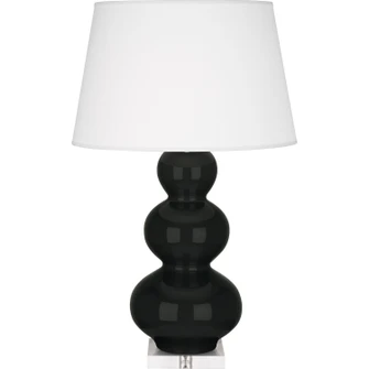 Triple Gourd One Light Table Lamp in Obsidian Glazed Ceramic w/Lucite (165|OS43X)