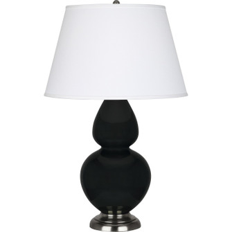 Double Gourd One Light Table Lamp in Obsidian Glazed Ceramic w/Antique Silver (165|OS22X)