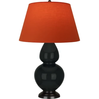 Double Gourd One Light Table Lamp in Obsidian Glazed Ceramic w/Deep Patina Bronze (165|OS21T)