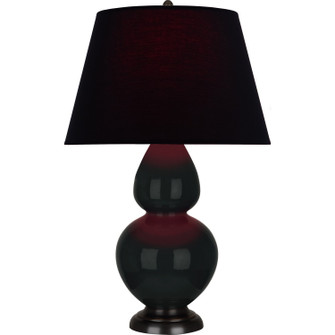 Double Gourd One Light Table Lamp in Obsidian Glazed Ceramic w/Deep Patina Bronze (165|OS21K)