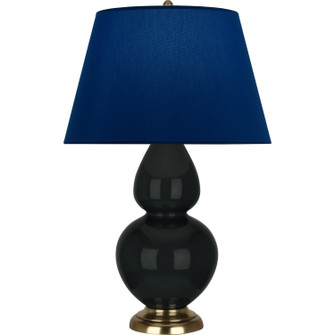 Double Gourd One Light Table Lamp in Obsidian Glazed Ceramic w/Antique Natural Brass (165|OS20N)