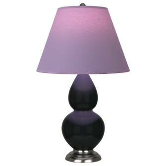 Small Double Gourd One Light Accent Lamp in Obsidian Glazed Ceramic w/Antique Silver (165|OS12L)
