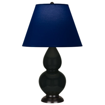 Small Double Gourd One Light Accent Lamp in Obsidian Glazed Ceramic w/Deep Patina Bronze (165|OS11N)