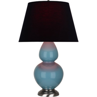 Double Gourd One Light Table Lamp in Steel Blue Glazed Ceramic w/Antique Silver (165|OB22K)
