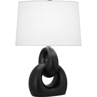 Fusion One Light Table Lamp in Matte Obsidian Glazed Ceramic w/Polished Nickel (165|MOS81)