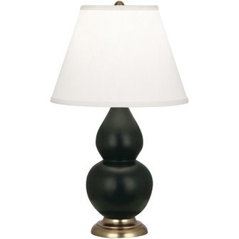 Small Double Gourd One Light Accent Lamp in Matte Obsidian Glazed Ceramic w/Antique Natural Brass (165|MOS50)