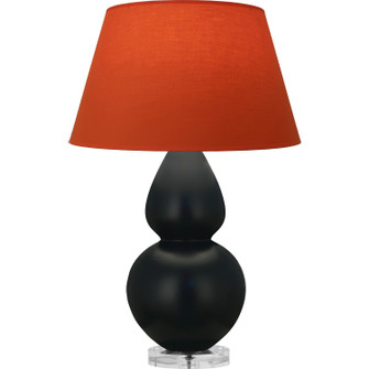 Double Gourd One Light Table Lamp in Matte Obsidian Glazed Ceramic w/Lucite (165|MOS23T)