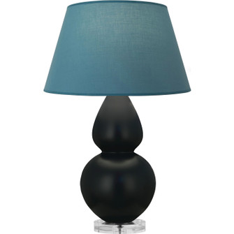 Double Gourd One Light Table Lamp in Matte Obsidian Glazed Ceramic w/Lucite (165|MOS23B)