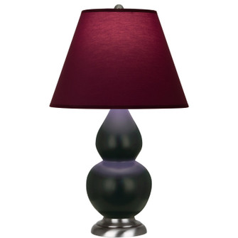Small Double Gourd One Light Accent Lamp in Matte Obsidian Glazed Ceramic w/Antique Silver (165|MOS12P)