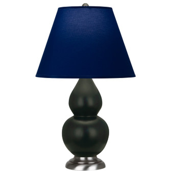 Small Double Gourd One Light Accent Lamp in Matte Obsidian Glazed Ceramic w/Antique Silver (165|MOS12N)