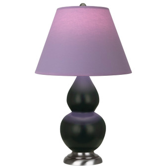 Small Double Gourd One Light Accent Lamp in Matte Obsidian Glazed Ceramic w/Antique Silver (165|MOS12L)