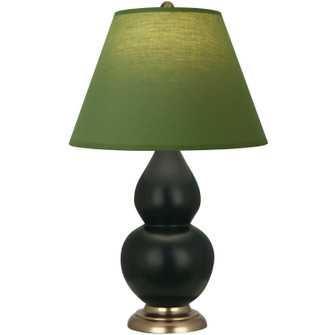 Small Double Gourd One Light Accent Lamp in Matte Obsidian Glazed Ceramic w/Antique Natural Brass (165|MOS10G)