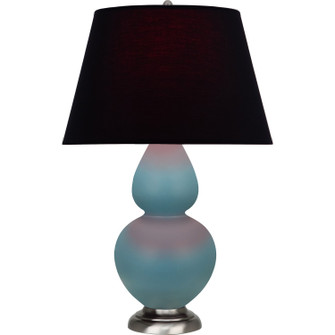 Double Gourd One Light Table Lamp in Matte Steel Blue Glazed Ceramic w/Antique Silver (165|MOB59K)