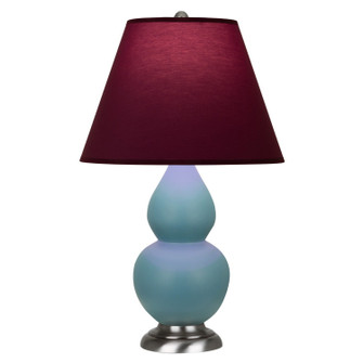 Small Double Gourd One Light Accent Lamp in Matte Steel Blue Glazed Ceramic w/Antique Silver (165|MOB52P)
