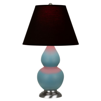 Small Double Gourd One Light Accent Lamp in Matte Steel Blue Glazed Ceramic w/Antique Silver (165|MOB52K)