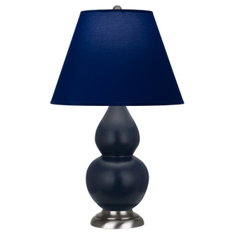 Small Double Gourd One Light Accent Lamp in Matte Midnight Blue Glazed Ceramic w/Antique Silver (165|MMB52N)