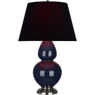 Double Gourd One Light Table Lamp in Midnight Blue Glazed Ceramic w/Antique Silver (165|MB22K)