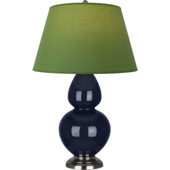 Double Gourd One Light Table Lamp in Midnight Blue Glazed Ceramic w/Antique Silver (165|MB22G)