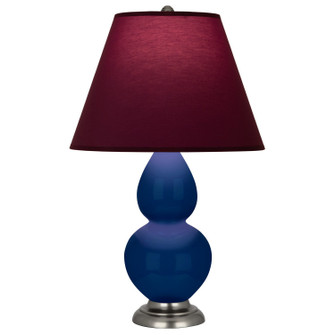 Small Double Gourd One Light Accent Lamp in Cobalt Glazed Ceramic w/Antique Silver (165|CT12P)