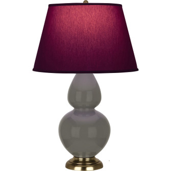 Double Gourd One Light Table Lamp in Ash Glazed Ceramic w/Antique Natural Brass (165|CR20P)