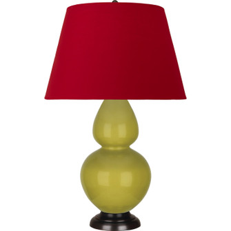 Double Gourd One Light Table Lamp in Citron Glazed Ceramic w/Deep Patina Bronze (165|CI21R)