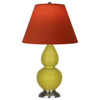 Small Double Gourd One Light Accent Lamp in Citron Glazed Ceramic w/Antique Silver (165|CI12T)