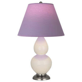 Small Double Gourd One Light Accent Lamp in Bone Glazed Ceramic w/Antique Silver (165|1776L)