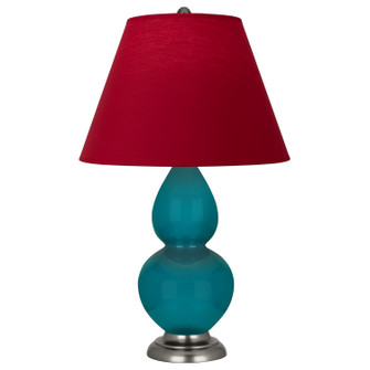 Small Double Gourd One Light Accent Lamp in Peacock Glazed Ceramic w/Antique Silver (165|1773R)