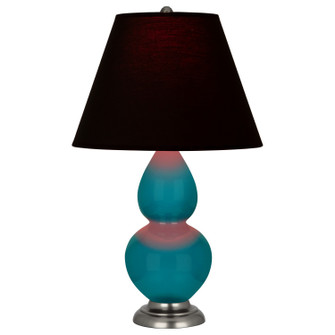 Small Double Gourd One Light Accent Lamp in Peacock Glazed Ceramic w/Antique Silver (165|1773K)