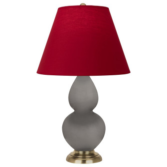 Small Double Gourd One Light Accent Lamp in Smokey Taupe Glazed Ceramic w/Antique Natural Brass (165|1768R)