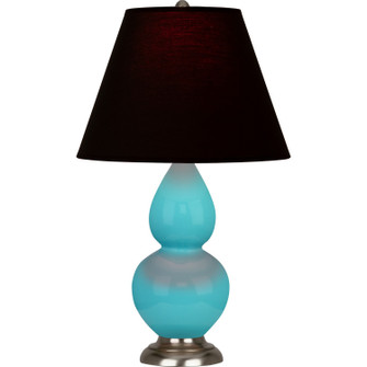 Small Double Gourd One Light Accent Lamp in Egg Blue Glazed Ceramic w/Antique Silver (165|1761K)