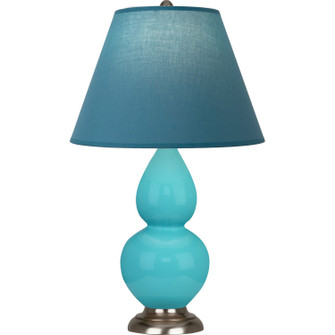 Small Double Gourd One Light Accent Lamp in Egg Blue Glazed Ceramic w/Antique Silver (165|1761B)