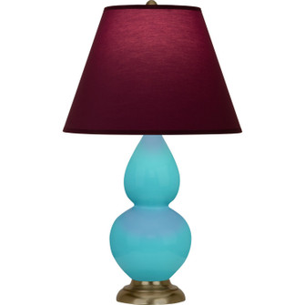 Small Double Gourd One Light Accent Lamp in Egg Blue Glazed Ceramic w/Antique Natural Brass (165|1760P)