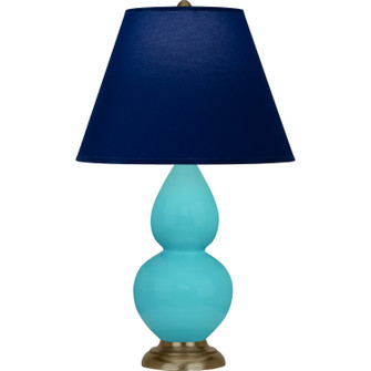 Small Double Gourd One Light Accent Lamp in Egg Blue Glazed Ceramic w/Antique Natural Brass (165|1760N)