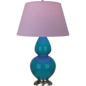 Double Gourd One Light Table Lamp in Peacock Glazed Ceramic w/Antique Silver (165|1753L)