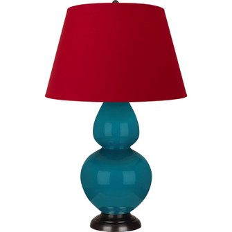 Double Gourd One Light Table Lamp in Peacock Glazed Ceramic w/Deep Patina Bronze (165|1752R)