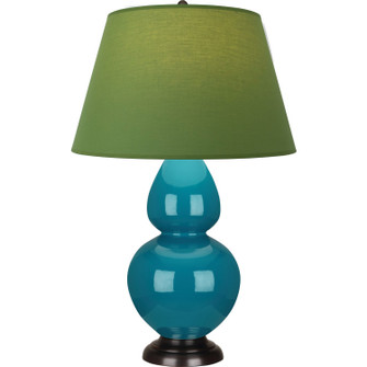 Double Gourd One Light Table Lamp in Peacock Glazed Ceramic w/Deep Patina Bronze (165|1752G)