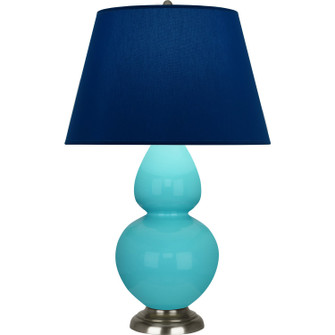 Double Gourd One Light Table Lamp in Egg Blue Glazed Ceramic w/Antique Silver (165|1741N)