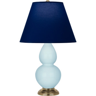 Small Double Gourd One Light Accent Lamp in Baby Blue Glazed Ceramic w/Antique Natural Brass (165|1689N)