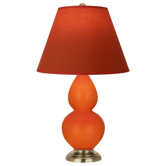 Small Double Gourd One Light Accent Lamp in Pumpkin Glazed Ceramic w/Antique Natural Brass (165|1685T)