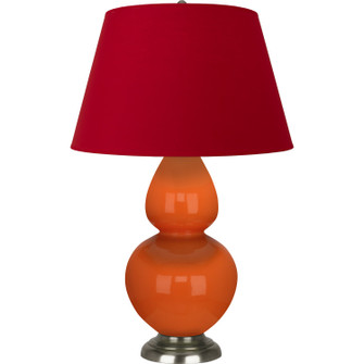 Double Gourd One Light Table Lamp in Pumpkin Glazed Ceramic w/Antique Silver (165|1675R)